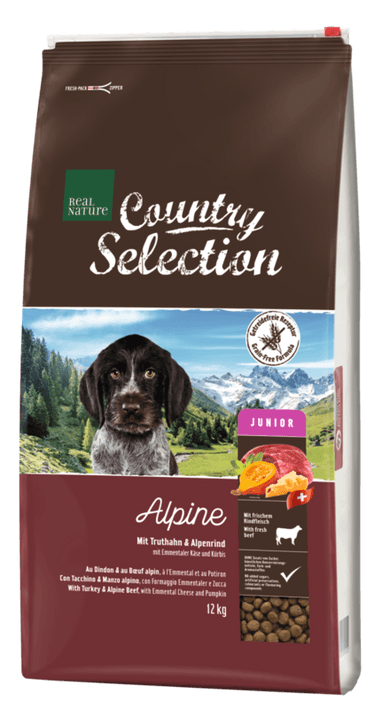 REAL NATURE Country Alpine kutya szárazeledel junior pulyka&marha