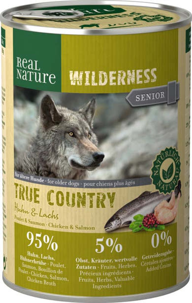 Real Nature Wilderness kutya konzerv senior True Country csirke&lazac