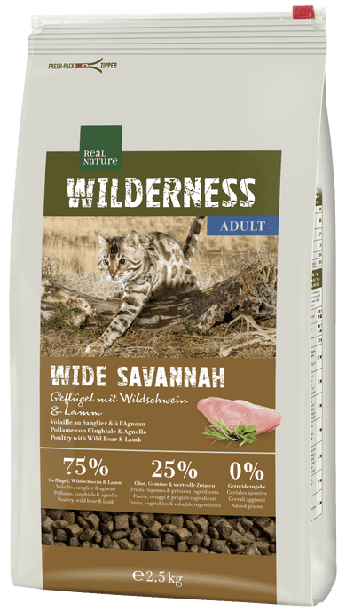 Real Nature Wilderness száraz macskaeledel adult szárnyas&bárány