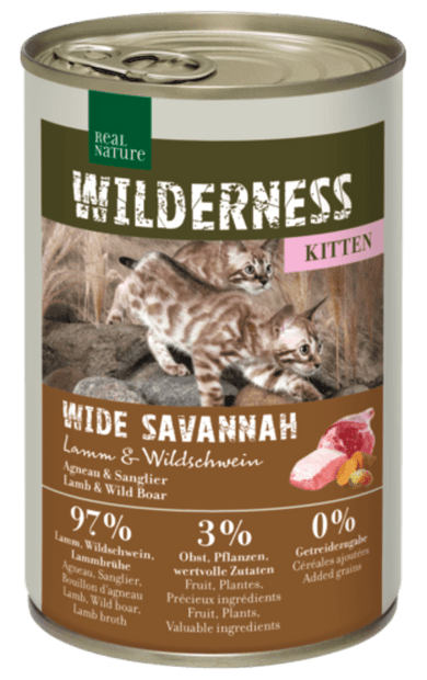 Real Nature Wilderness macska konzerv kitten Wide Savannah bárány&vaddisznó