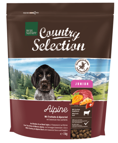 REAL NATURE Country Alpine kutya szárazeledel junior pulyka&marha