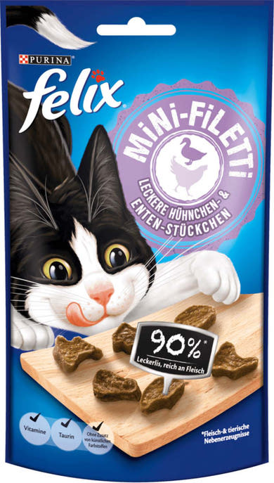 Felix Mini-Filetti macska jutalomfalat csirke& kacsa