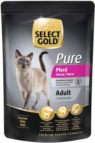 Select Gold Pure macska tasak adult lóhús