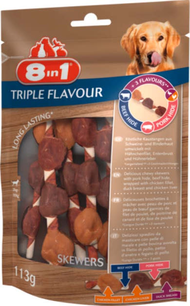 8in1 Triple Flavour Skewers kutya rágórúd