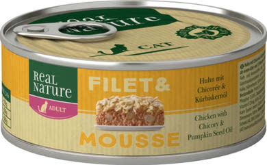 Real Nature Filet & Mousse macska konzerv adult csirke