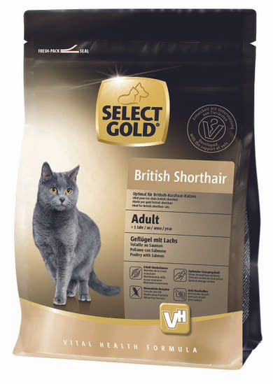 Select Gold száraz macskaeledel adult Brit rövidszőrű szárnyas&lazac