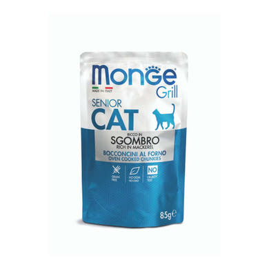 Monge Grill macska tasak senior makréla