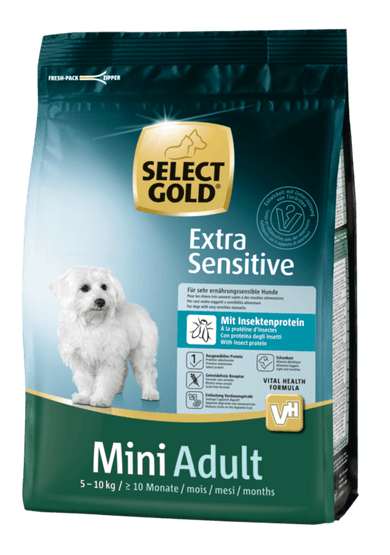 Select Gold Extra Sensitive száraz kutyaeledel mini adult rovarprotein