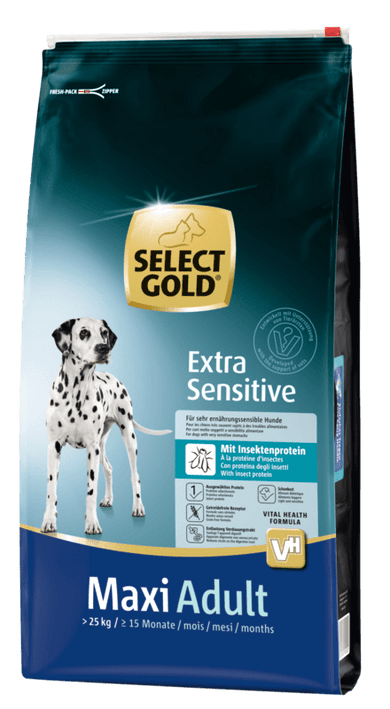 Select Gold Extra Sensitive száraz kutyaeledel maxi adult rovarprotein