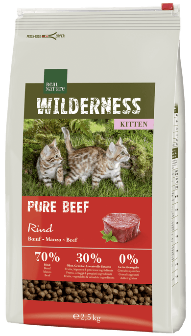 Real Nature Wilderness Pure Beef száraz macskaeledel kitten marha