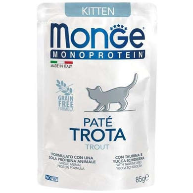 MONGE Monoprotein macska tasak kitten pisztráng