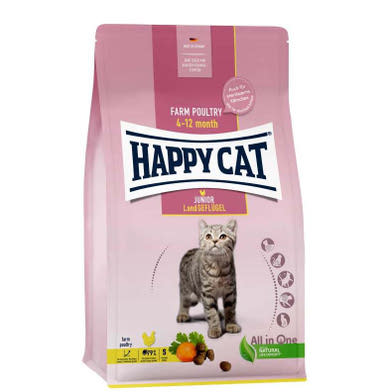 Happy Cat száraz macskaeledel Junior baromfi