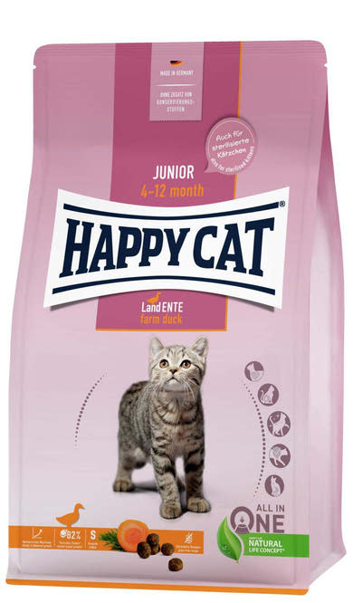 Happy Cat Junior száraz macskaeledel grainfree kacsa