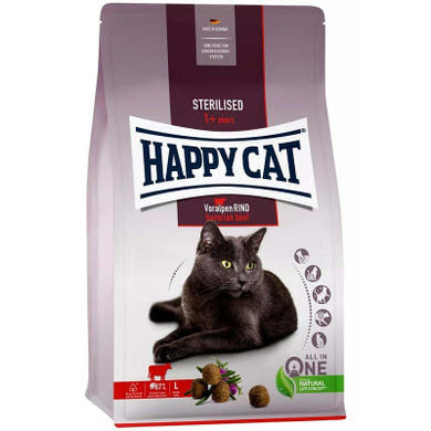 Happy Cat Sterilised száraz macskaeledel adult marha