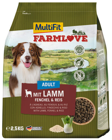 MultiFit Farmlove száraz kutyaeledel adult bárány&rizs