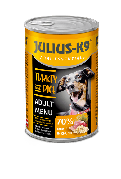 Julius – K9 kutya konzerv adult pulyka&rizs