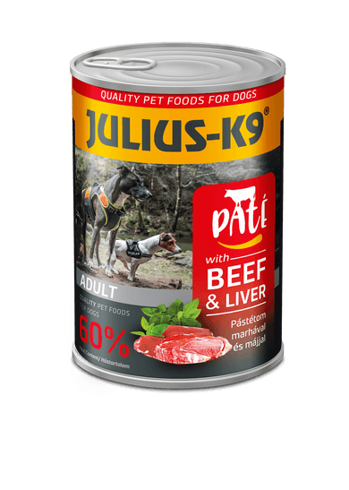 Julius – K9 kutya konzerv adult marha&máj