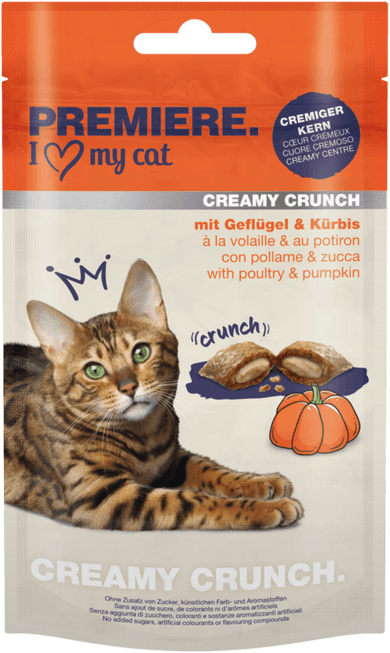 Premiere Creamy Crunch macska jutalomfalat sütötök