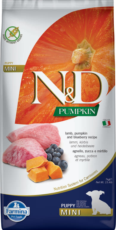 N&D Grain Free bárány&áfonya sütőtökkel puppy mini száraz kutyaeledel