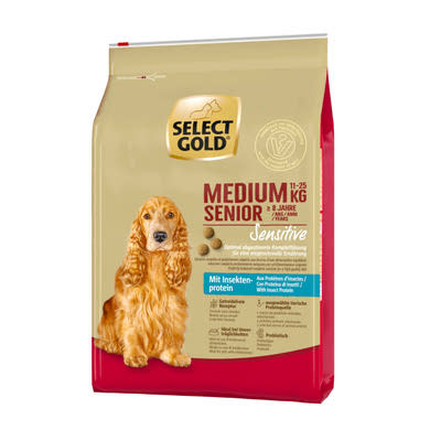 Select Gold Sensitive Medium száraz kutyaeledel senior rovar