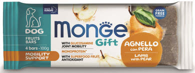 MONGE Gift Fruits Bars kutya jutalomfalat mobility bárány&körte