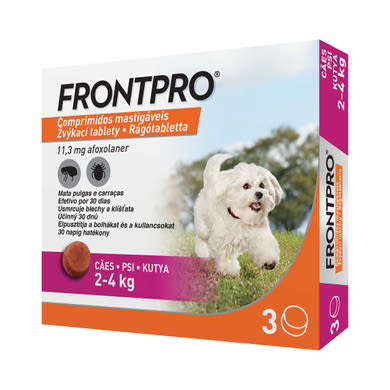 FRONTPRO® rágótabletta kutyáknak bolhák és kullancsok ellen (2–4 kg)