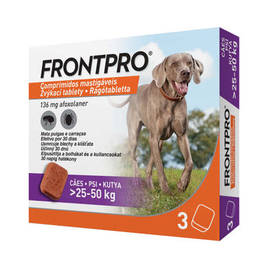 FRONTPRO® rágótabletta kutyáknak bolhák és kullancsok ellen (>25–50 kg)