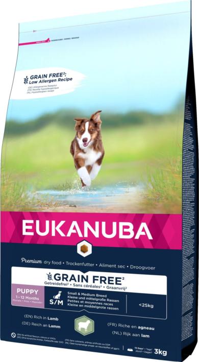 Eukanuba Small&Medium Puppy gabonamentes száraz kutyaeledel bárány