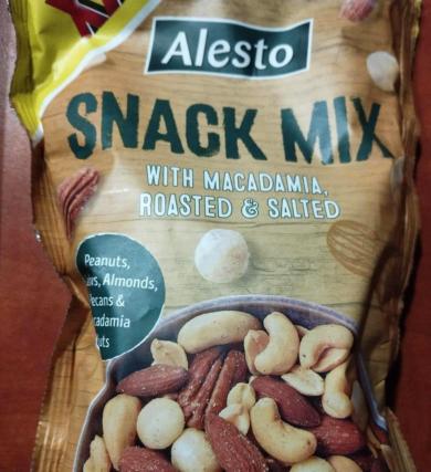 Alesto Snack mix makadámdióval, pörkölt, sózott