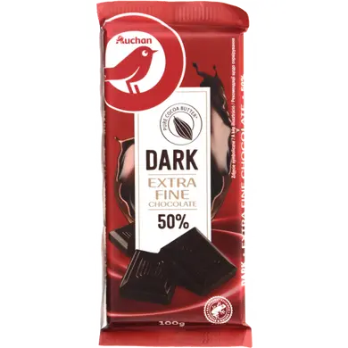 Auchan Nívó étcsokoládé 50%