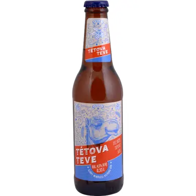 Auchan Nívó Tétova teve, Pilsner típusú, szűrt, világos, minőségi sör. Alk.: 4,5%
