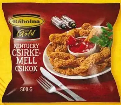 Bábolna Gold, Kentucky csirkemell csíkok, gyorsfagyasztott, 500 g