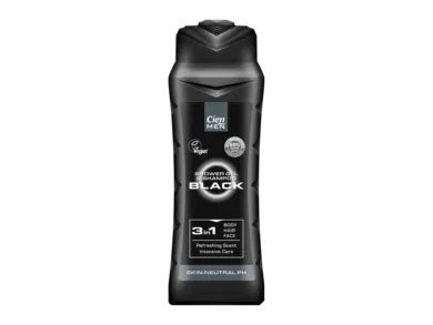 Cien 3 in 1 férfi tusfürdő és sampon black, 300 ml