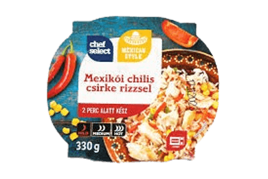 Chef select mexikói chilis csirke rizzsel nemzetközi készétel