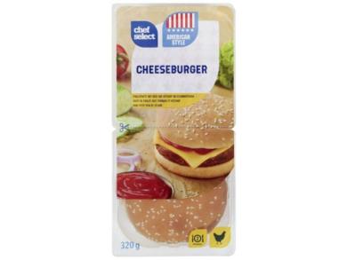 Chef Select sajtburger ketchuppal, sertés