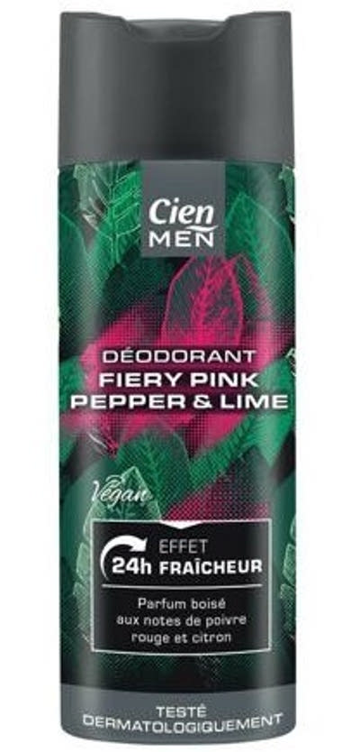 Cien MEN dezodor spray fiery pink pepper & lime 0% alumínium