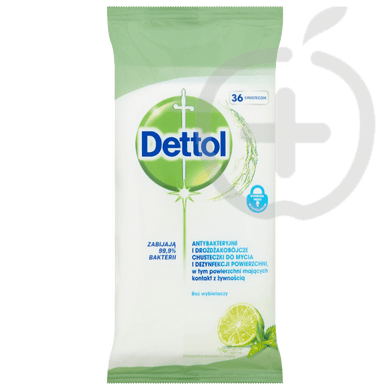 Dettol Lime & Menta antibakteriális felülettisztító törlőkendő