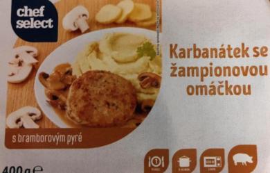 Chef Select sertéshúspogácsa csiperkegombás szósszal hűtött készétel