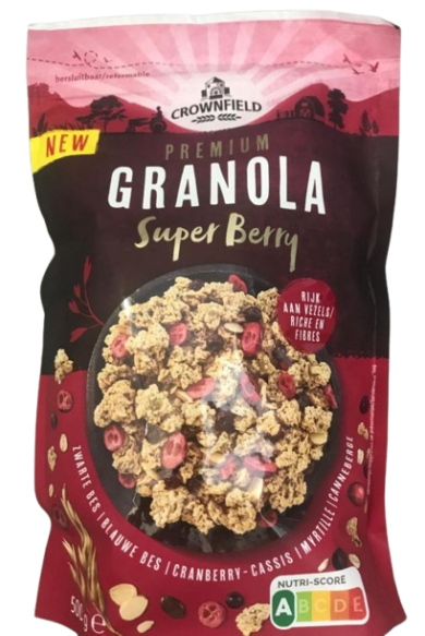Crownfield Granola Super Berry gyümölcsös mandulás müzli