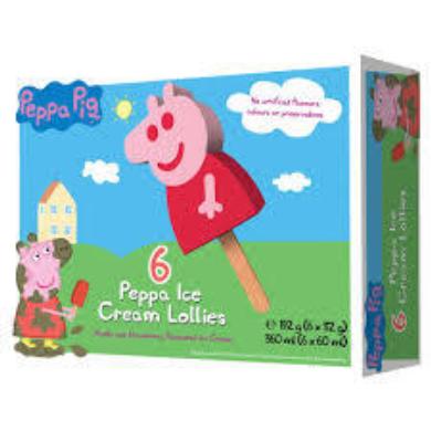 Leone Peppa Pig jégkrém vanília - eper ízű 6x 32 g