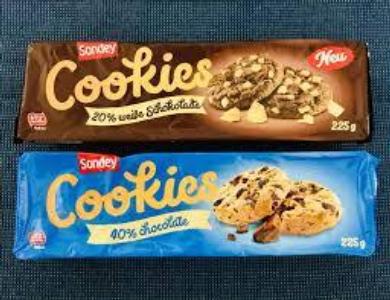 Sondey, Mini keksz, kakaós keksz fehér csokoládéval, 150 g