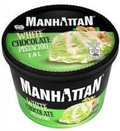 Sch. Manhattan Fehér csoki-pisztácia jégkrém, 1400 ml