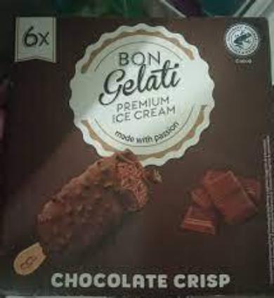 Gelatelli kakaós jégkrém csokoládédarabokkal 4 x 65 g