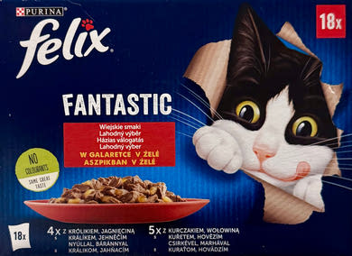 Felix Fantastic macskaeledel házias válogatás csirke-marha-nyúl-bárány 18x85 g