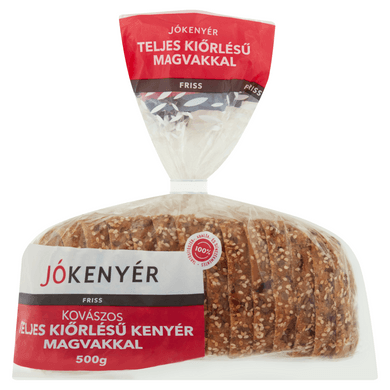 Jókenyér friss kovászos teljes kiőrlésű kenyér, magvakkal