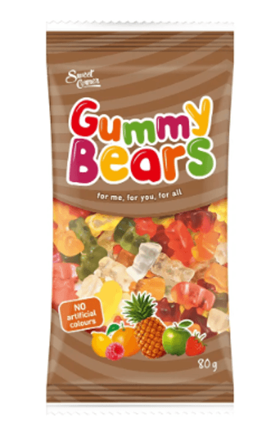 Sweet Corner, Gummy Bears gyümölcsízű gumicukor, 80 g