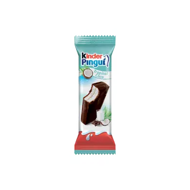 Kinder Pingui Coco csokoládéval bevont tejes és kókuszos krémmel töltött sütemény