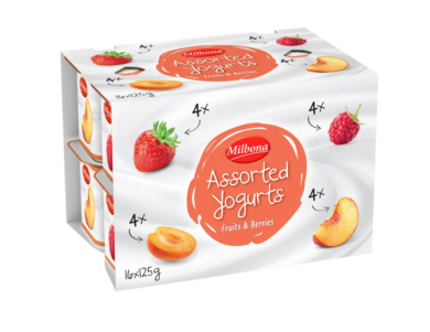 Milbona Joghurt gyümölcspürével 16x125g