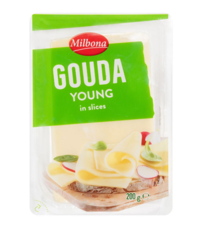 Milbona Gouda sajt, zsíros, félkemény, szeletelt