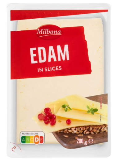 Milbona Szeletelt edami sajt, 200 g